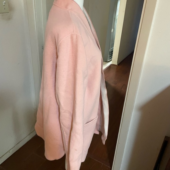 Chicos Plush Reversible open front Jacket size 16 18 XL size 3 rose pink wool - Picture 8 of 16